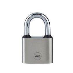Lacat cu cheie Y112/40/124/1, Yale, otel, nichelat, 40 mm