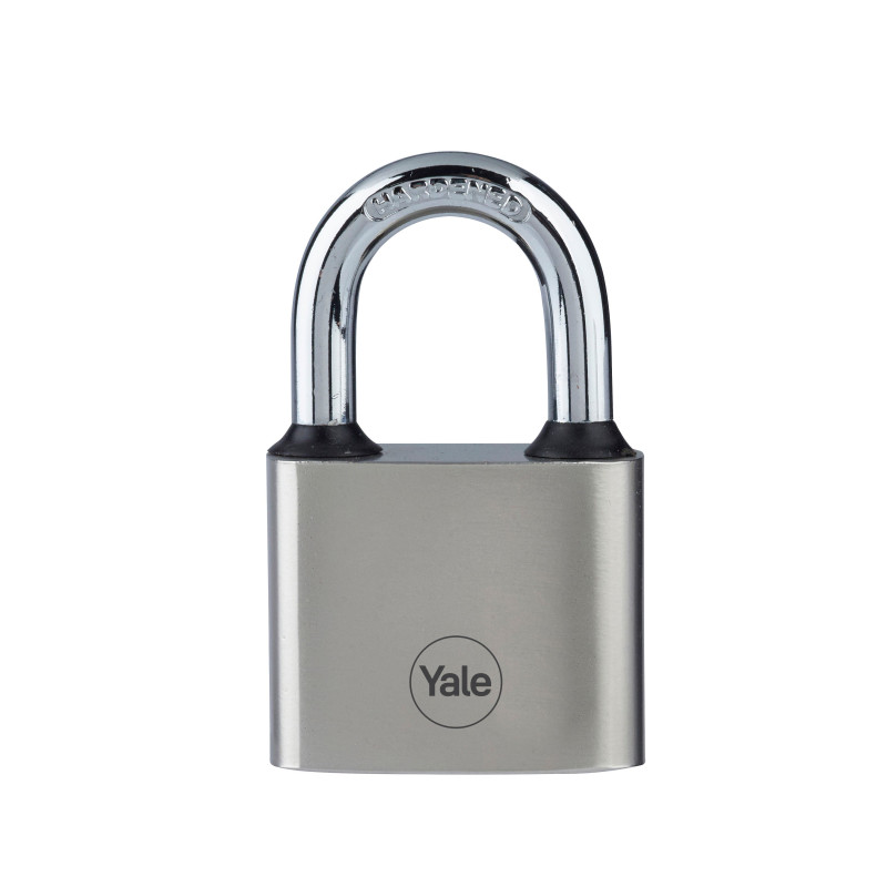 Lacat cu cheie Y112/40/124/1, Yale, otel, nichelat, 40 mm