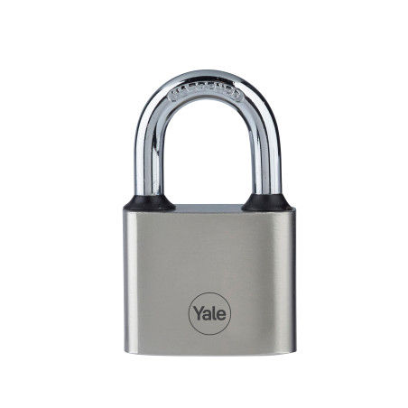 Lacat cu cheie Y112/40/124/1, Yale, otel, nichelat, 40 mm