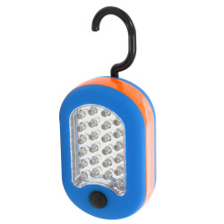 Lampa de lucru 24+3 LED Hoff, 1.5W, cu magnet, carlig, alimentare baterii