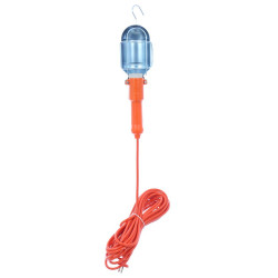 Lampa de lucru Hoff, portabila, dulie E27, cu intrerupator, carlig de agatare, 10 m cablu, alimentare 230V
