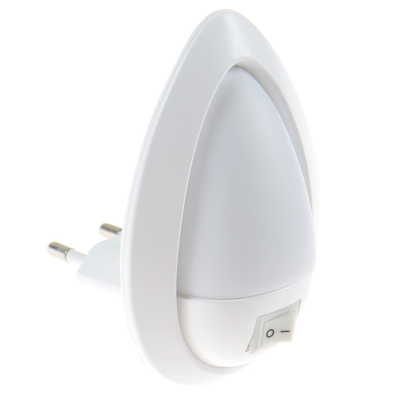 Lampa de veghe Hoff, 0.6W, comutator on / off, alimentare priza, alb