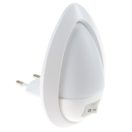 Lampa de veghe Hoff, 0.6W, comutator on / off, alimentare priza, alb