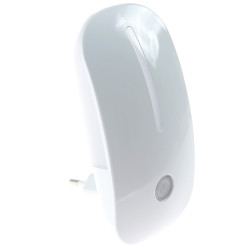 Lampa de veghe Hoff, 0.6W, cu senzor lumina, alimentare priza, alb
