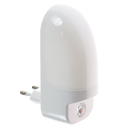 Lampa de veghe LED 00-577, 1W, cu senzor lumina, alimentare priza, alb
