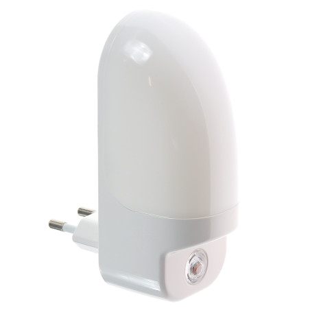 Lampa de veghe LED 00-577, 1W, cu senzor lumina, alimentare priza, alb