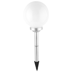 Lampa solara 4 LED-uri Hoff glob, plastic, H 54 cm, gri + alb, exterior