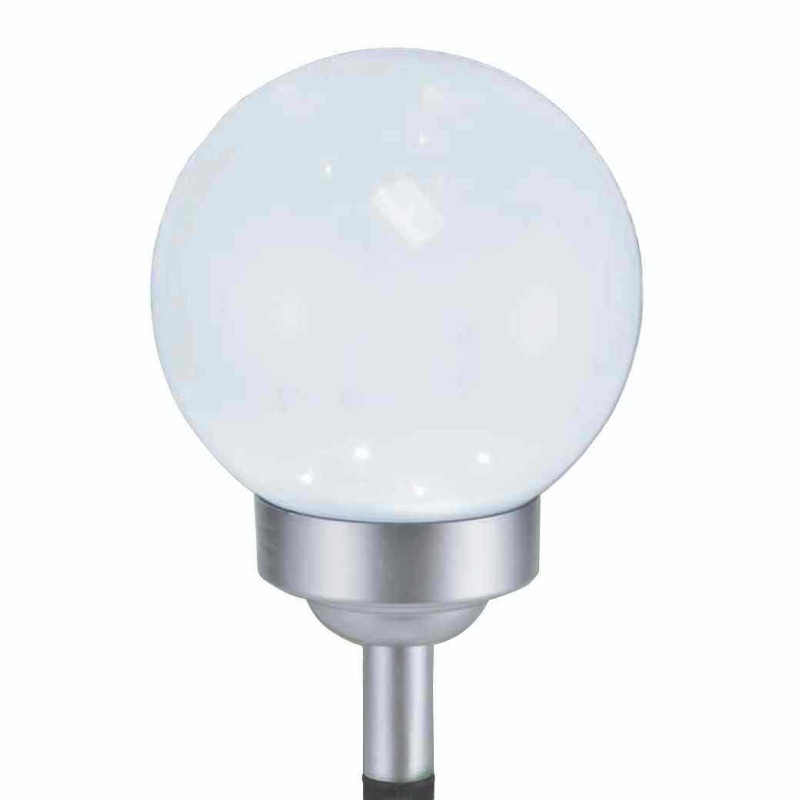 Lampa solara cu 4 LED-uri Hoff, glob, 2 in 1, plastic, H 35 cm, alba, exterior