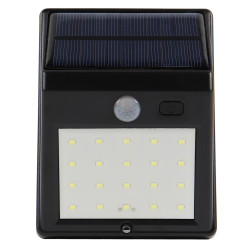 Lampa solara cu LED Hoff, 2.5 W, 160 lm, lumina rece, cu senzor de miscare PIR, 2 moduri de iluminare, negru, IP65, exterior, mo