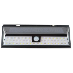Lampa solara cu LED Hoff, 5 W, 360 lm, lumina rece, cu senzor de miscare, 3 moduri de iluminare, negru, IP65, exterior, modern