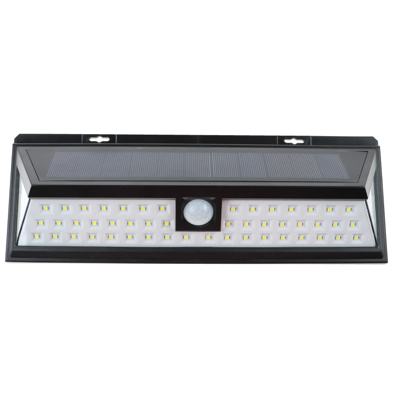 Lampa solara cu LED Hoff, 5 W, 360 lm, lumina rece, cu senzor de miscare, 3 moduri de iluminare, negru, IP65, exterior, modern