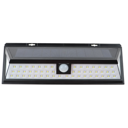 Lampa solara cu LED Hoff, 5 W, 360 lm, lumina rece, cu senzor de miscare, 3 moduri de iluminare, negru, IP65, exterior, modern
