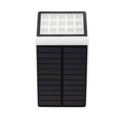 Lampa solara cu LED Hoff, 7.5 W, 300 lm, lumina rece, cu senzor de miscare cu microunde, alb, exterior, modern