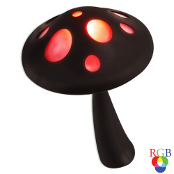 Lampa solara LED alb cald + RGB Hoff, ciuperca, H 44 cm, exterior