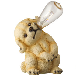 Lampa solara LED filament Hoff, caine, polirasina, H 25 cm, maro, exterior