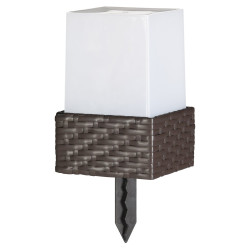 Lampa solara LED galben Hoff, cub ratan, plastic, H 19 cm, exterior