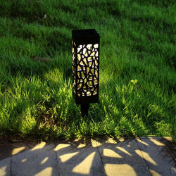 Lampa solara LED Hoff, alb cald, H 28 cm, neagra, exterior