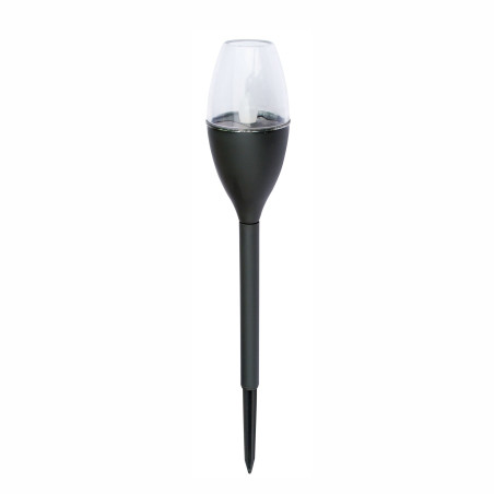 Lampa solara LED Hoff, faclie, plastic, H 37.5 cm, neagra, exterior