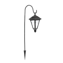 Lampa solara LED Hoff, felinar, plastic + metal, H 22.5 cm, negru, exterior