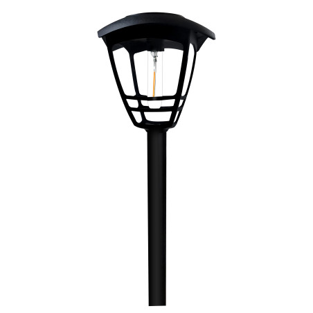 Lampa solara LED Hoff, felinar stick, plastic, H 55 cm, neagra, exterior