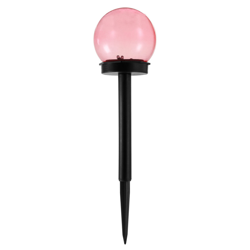 Lampa solara LED Hoff, glob, plastic, D 10 cm, H 38 cm, rosu, exterior