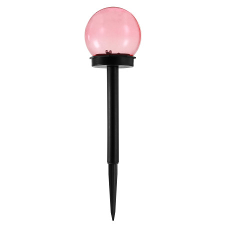 Lampa solara LED Hoff, glob, plastic, D 10 cm, H 38 cm, rosu, exterior