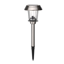 Lampa solara LED Hoff, inox + plastic, H 45.5 cm, argintie, exterior