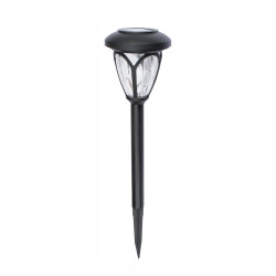 Lampa solara LED Hoff, plastic, H 39 cm, neagra, exterior