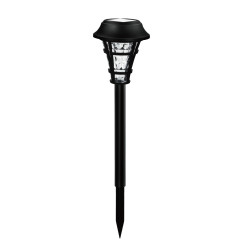 Lampa solara LED Hoff, plastic, lumina calda, H 42 cm, negru, exterior