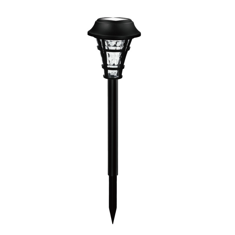 Lampa solara LED Hoff, plastic, lumina calda, H 42 cm, negru, exterior
