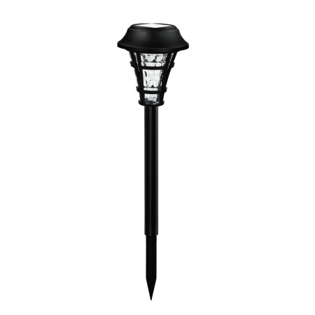 Lampa solara LED Hoff, plastic, lumina calda, H 42 cm, negru, exterior