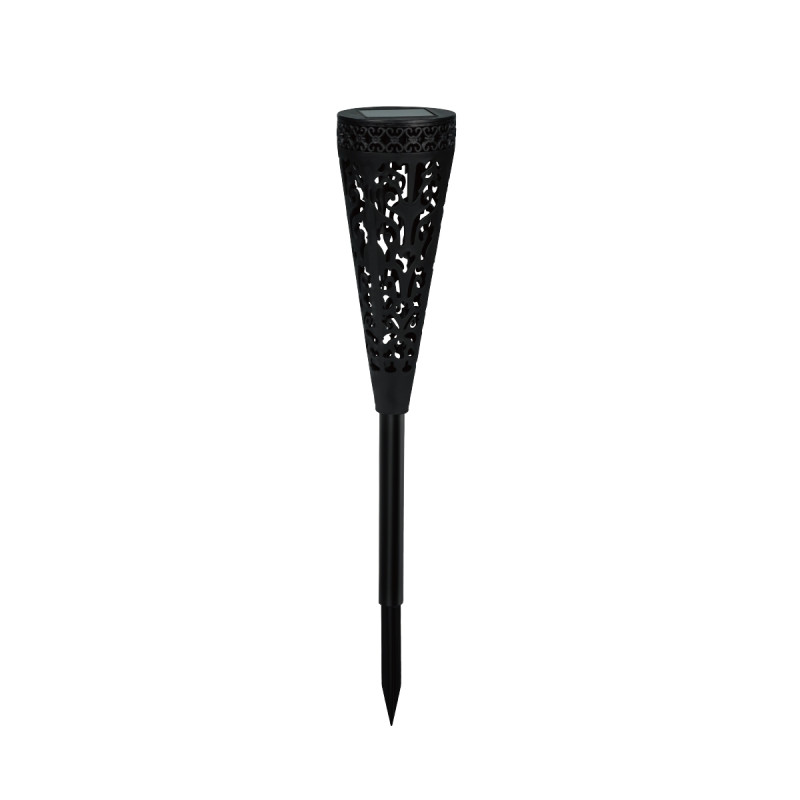 Lampa solara LED Hoff, plastic, lumina rece, H 42 cm, negru, exterior