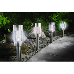 Lampa solara LED Hoff, sticla + inox, H 41.5 cm, exterior
