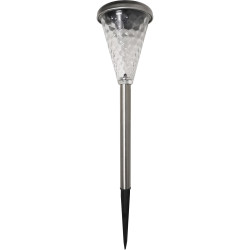 Lampa solara LED RGB Hoff, cristal, H 36.5 cm, gri, exterior