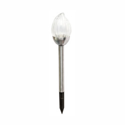 Lampa solara LED RGB Hoff, inox, sticla, H 38.5 cm, gri, exterior