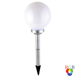 Lampa solara LED RGB Hoff TH016F, plastic, H 73 cm, gri, exterior