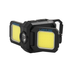Lanterna LED Lohuis tip breloc, cu acumulator, 3 W + 2 x 5 W, 600 lm, 5 moduri de iluminare, negru