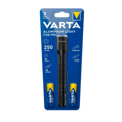 Lanterna LED Varta Aluminium Light F20 Pro + 2 baterii Longlife Power AA, 250lm