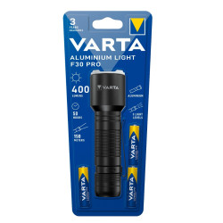Lanterna LED Varta Aluminium Light F30 Pro + 3 baterii Longlife Power AAA, 400lm
