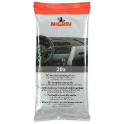 Laveta auto, Nigrin, pentru curatare interior auto, vascoza, 22 x 10.5 x 2 cm, alb, set 15 bucati
