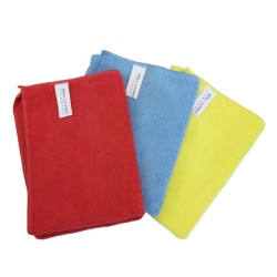 Laveta auto, Roll Fast, pentru curatare multisuprafete, microfibra, 30 x 40 cm, albastru / galben / rosu, set 3 bucati