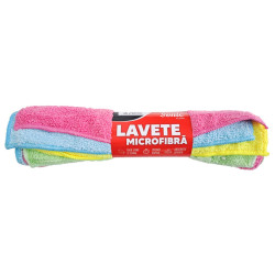 Laveta auto, Sonic Clean, pentru uscare si curatare multisuprafete, microfibra, 30 x 40 cm, albastru / galben / roz / verde, set