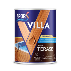 Lazura antiderapanta terase, pe baza de apa, Spor Villa Aqua, incolor, interior / exterior, 2.5 L