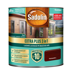 Lazura lucioasa pentru lemn, Sadolin Extra Plus 3 in 1, pe baza de apa, palisandru, interior / exterior, 0.75 L