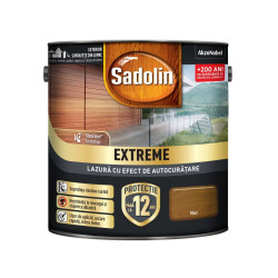 Lazura lucioasa pentru lemn, Sadolin Extreme, cu efect autocuratare, pe baza de apa, nuc, interior / exterior, 0.7 L