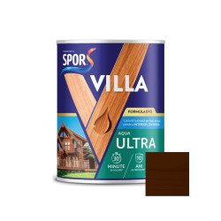 Lazura pentru lemn, pe baza de apa, Spor Villa Aqua Ultra, mahon, interior / exterior, 0.75 L