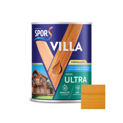 Lazura pentru lemn, pe baza de apa, Spor Villa Aqua Ultra, stejar, interior / exterior, 0.75 L