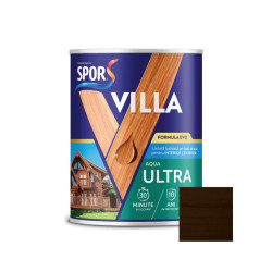 Lazura pentru lemn, pe baza de apa, Spor Villa Aqua Ultra, wenge, interior / exterior, 0.75 L