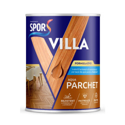 Lazura pentru parchet, pe baza de apa, Spor Villa Aqua, incolor, interior / exterior, 4 L