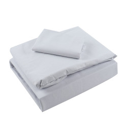Lenjerie de pat, 1 persoana, bumbac 100%, 160 x 200 cm, alb, 3 piese